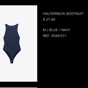 Zara Navy Halterneck Bodysuit